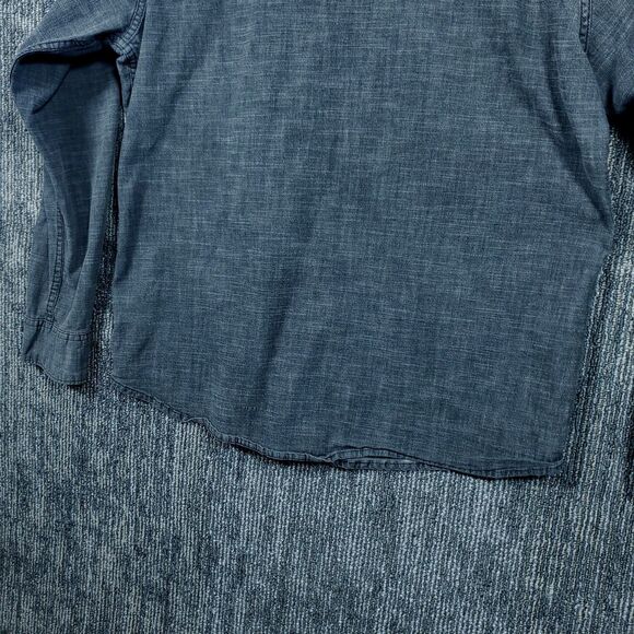 Wrangler Shirt men's XL Gray Denim long sleeve Black Pearl snap Casual Western - Picture 7 of 11